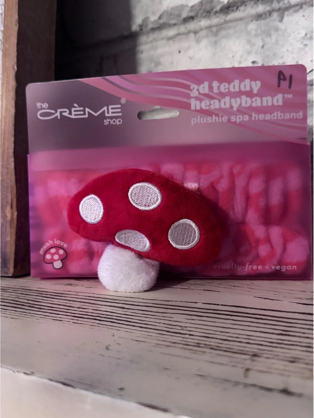 The Crème Shop 3d Teddy Headband Plushie Spa Headband Red Mushroom